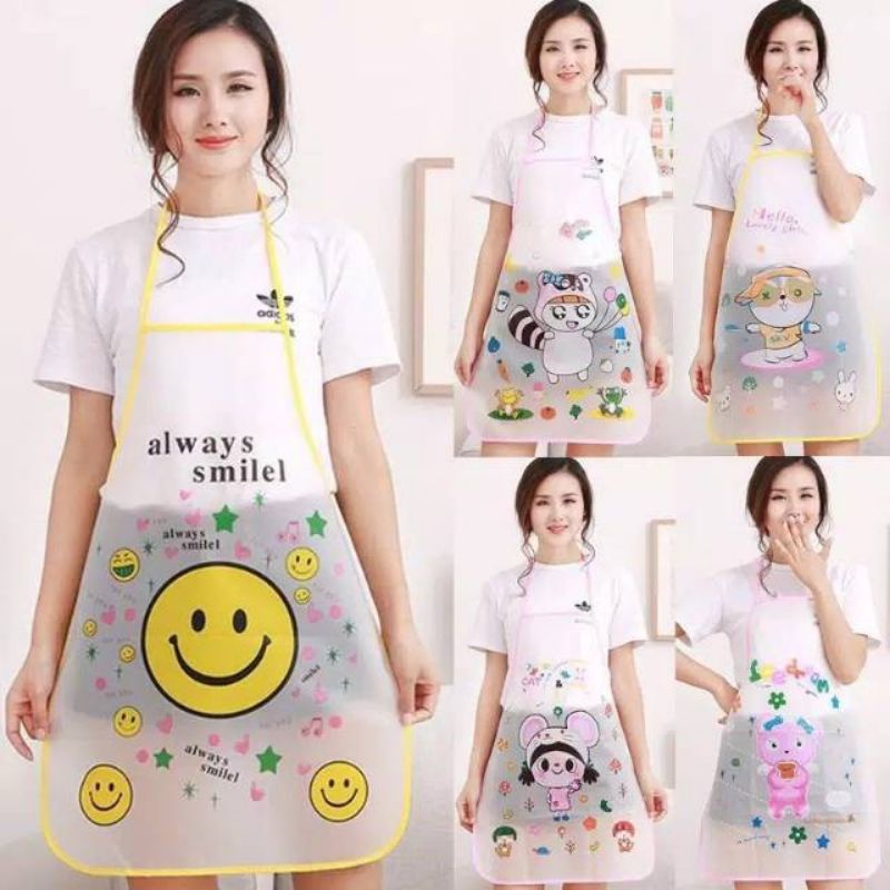 Celemek Apron Karakter Waterproof Anti Minyak dan Air