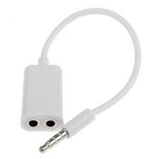 Splitter Kabel 2 in 1 Male To Dual Female (MIC + AUDIO) - Putih