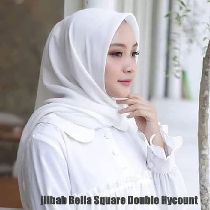 Hijab Bella Square Polycotton Jilbab Segi Empat Polos 