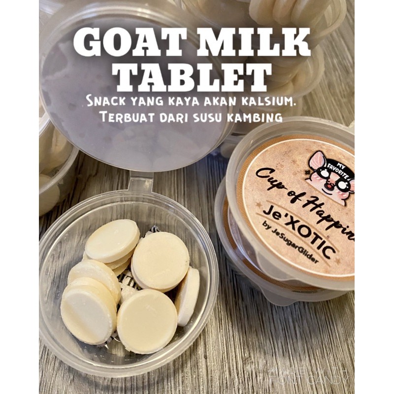 Goat Milk Tablet 15gr, Snack susu untuk Sugar Glider