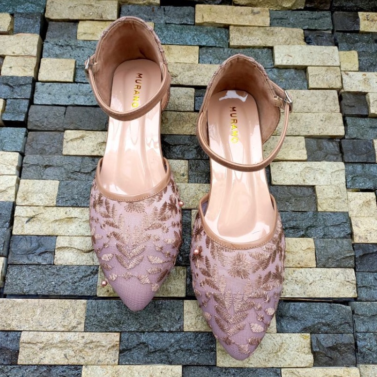 Wedding Shoes Murano Kania Mocca Brukat Size Jumbo 41-46