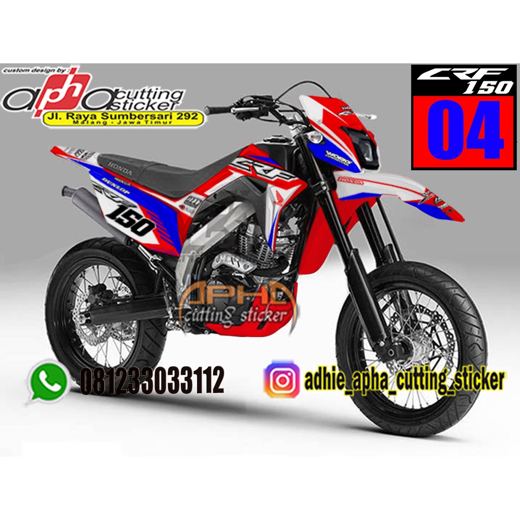 STIKER STICKER MOTOR LOGO SEPEDA HONDA DECAL CRF 150 L MURAH AKSESORIS MOTOR KODE - 04