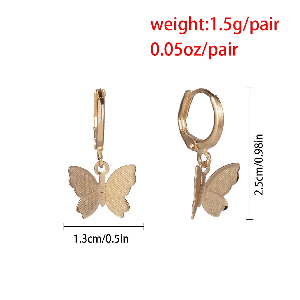 [ Women Popular Metal Butterfly Pendant Earrings ] [Ladies Korean INS Style Drop Earring] [Girls Sweet Stud Earrings]