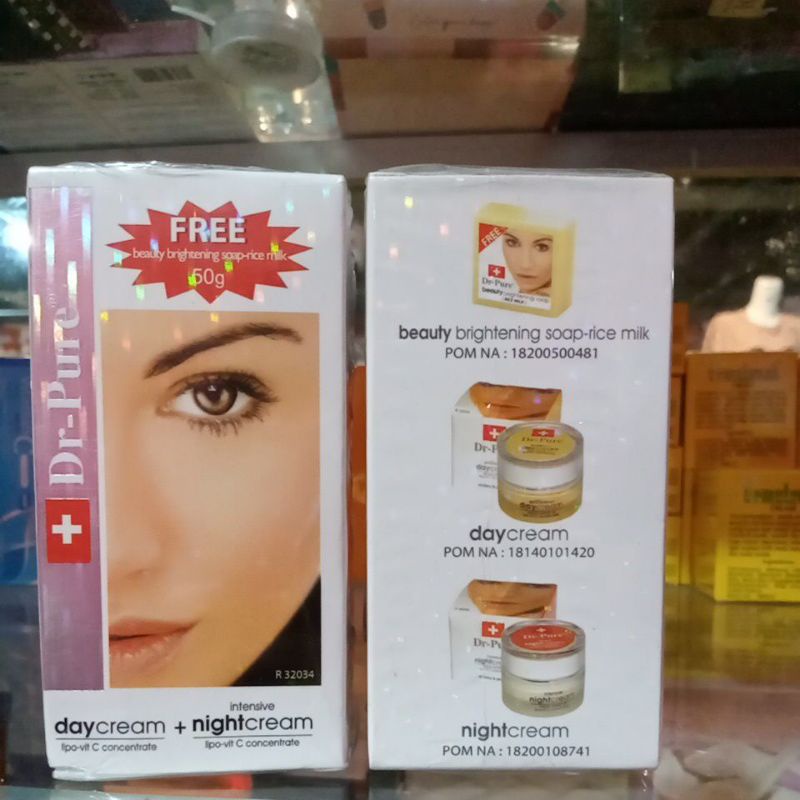 DR PURE SET CREAM SIANG MALAM SABUN ORIGINAL 100%