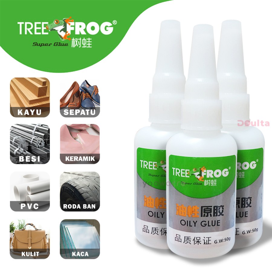 [BISA COD] TREE FROG Lem Setan Super Glue Serbaguna kuat Cairan Perekat INSTANT Tahan Air Lem Super kuat 502