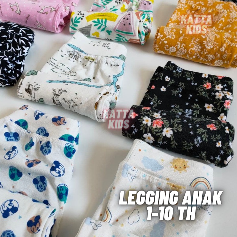 Leging anak Legging anak perempuan Polos dan Motif Usia 1-10 Tahun