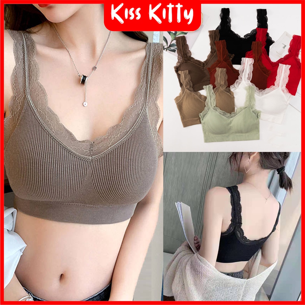 Tank Top Bra Push Up bra Bralette Renda Bra Seksi Bra Sport Bra Kekinian Bra Fashion 90#