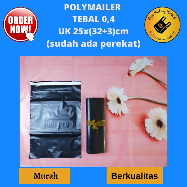 &lt;Ecer&gt; Polymailer Plastik Packing Uk 25x32+3 Tebal 0,4 | Plastik Baju | Plastik perekat polimailer