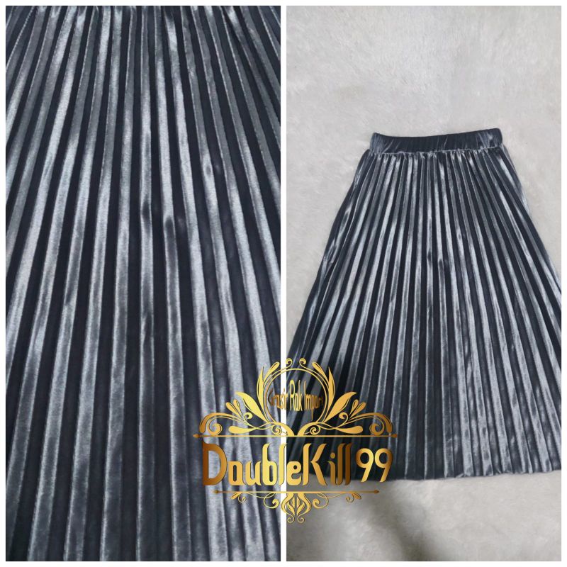 GROSIR ROK IMPORT / ROK 7/8 PLISKET BLUDRU VELVET PREMIUM  GLOSSY-7/8 ABU TUA GLOSSY