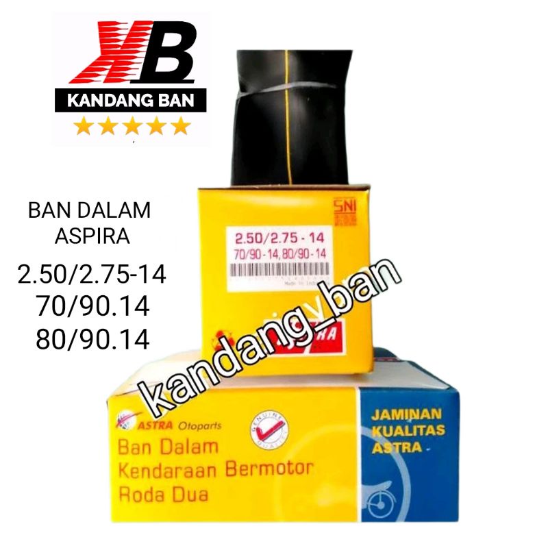 BAN DALAM ASPIRA 2.50/2.75 -14 (70/90.14)(80/90.14) UNTUK SEMUA MATIC 100% ORIGINAL