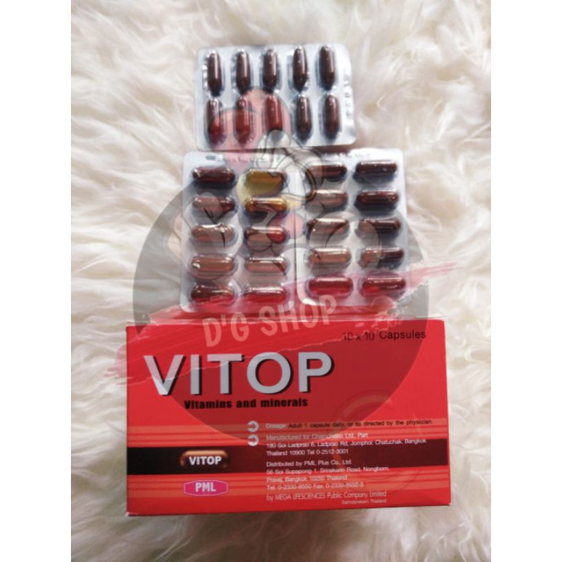 VITOP VTOP 1 Box Isi 10 Strip Doping Vitamin Ayam Jago Aduan Import Bangkok Thailand