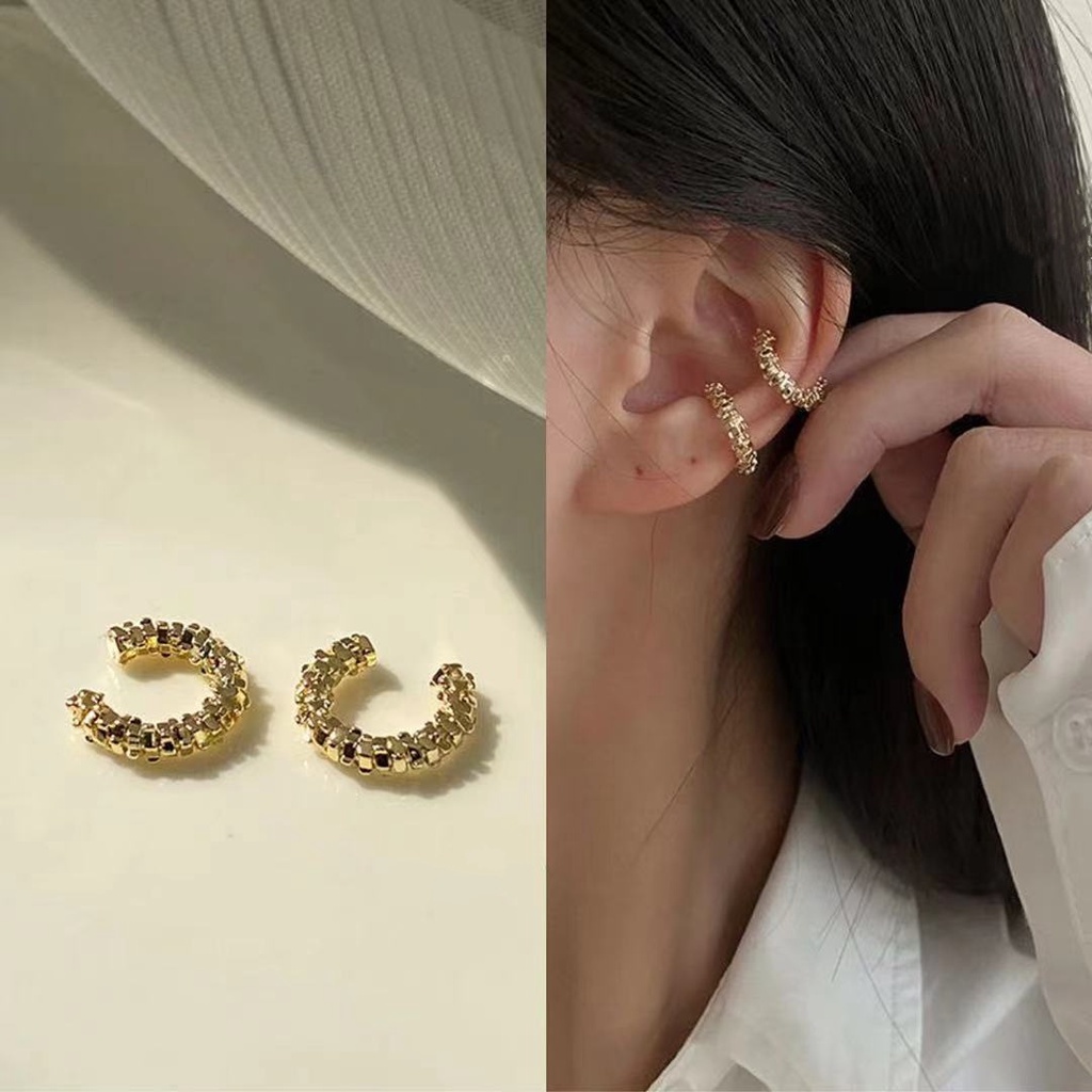 Anting Klip Tanpa Tindik Gaya Korea Untuk Wanita