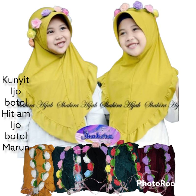 Jilbab anak Bando bunga LED lampu