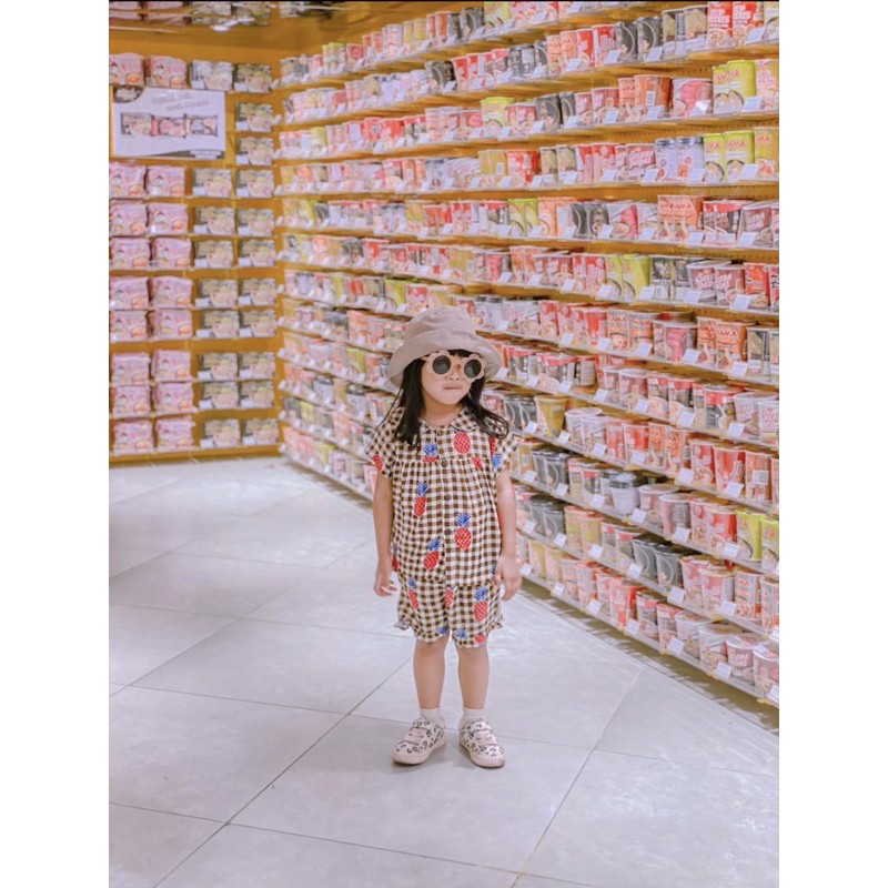 Cila set bbckidswear freya/ Setelan Rayon Anak murah/ baju tidur piyama anak