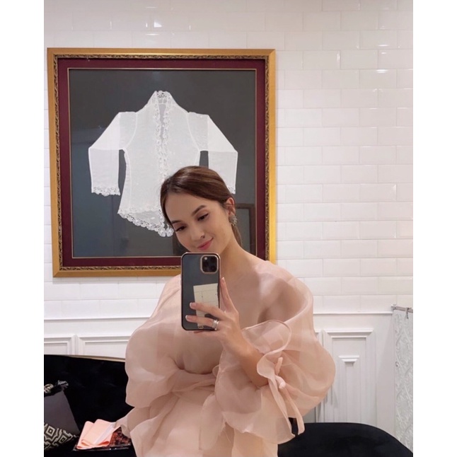 Aura Label - Rosie Bow Organza Top - MOST WANTED blouse wanita organza pita puff