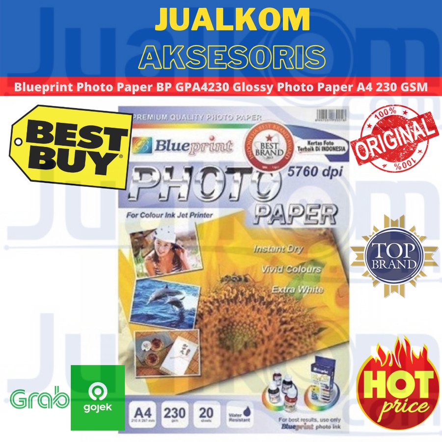 Blueprint Photo Paper (BP-GPA4230) Glossy Photo Paper A4 230 GSM Kertas Cetak Foto