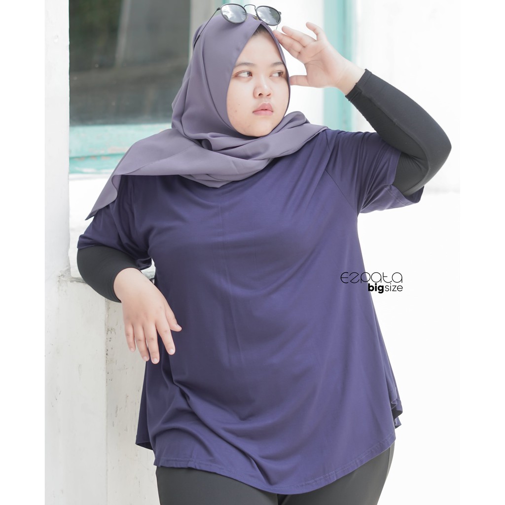 Kaos atasan olah raga jumbo 4 L atasan wanita jumbo big size 4L baju kaos lengan pendek adem terbaru