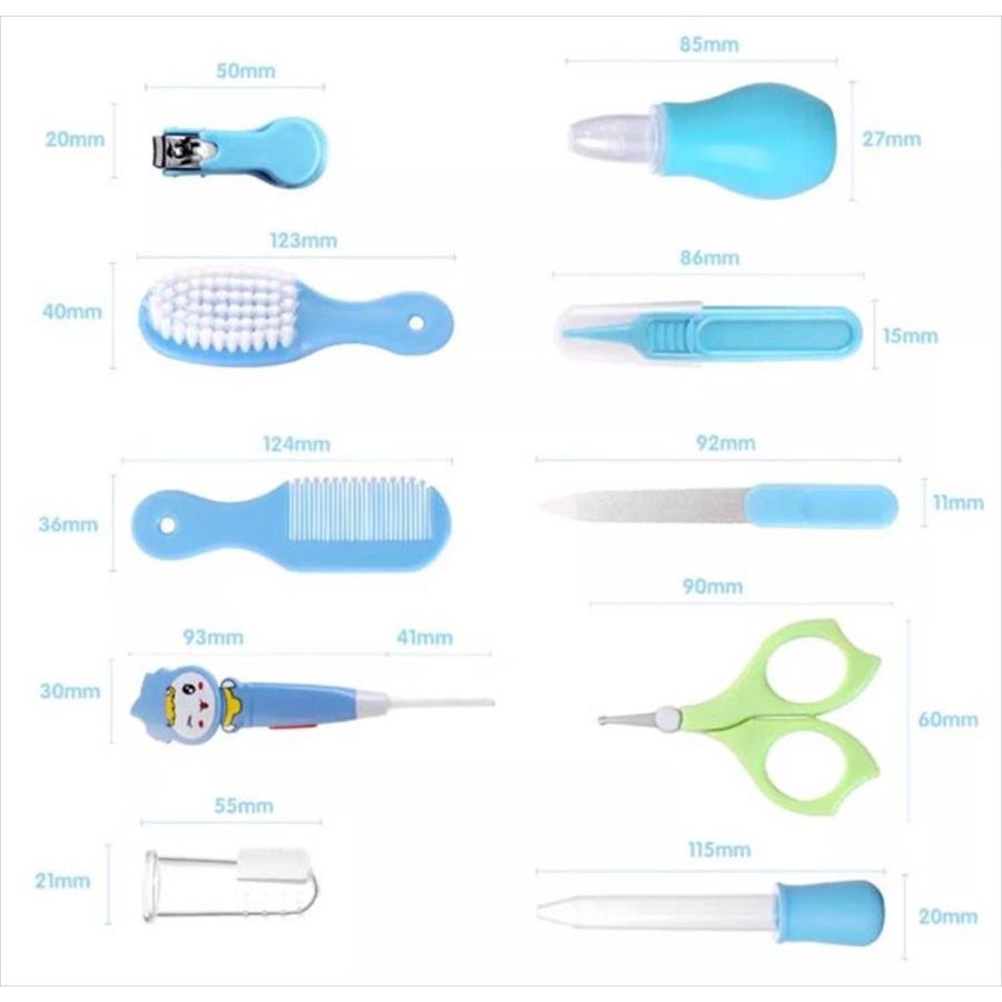 Gunting Kuku Bayi Baby Care Kit Set 10in1 Sisir   Pemotong Kuku  Kado Lahiran Grooming Baby Baby Gift