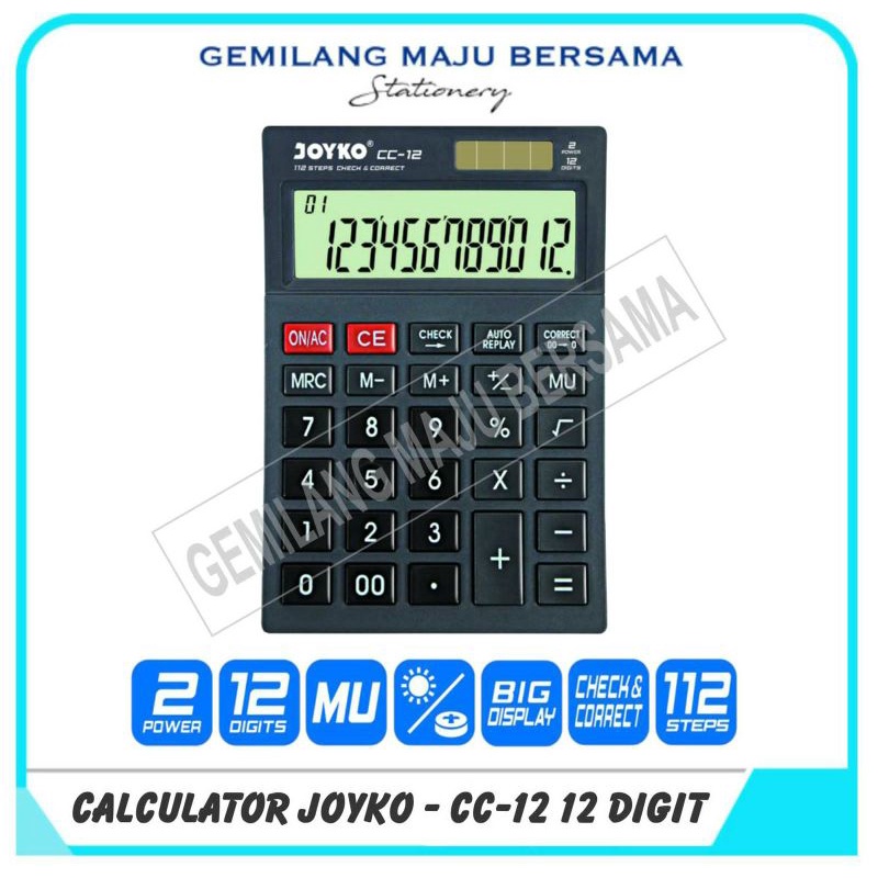 

Calculator / Kalkulator Joyko CC-12 / 12 Digits (Check Correct)