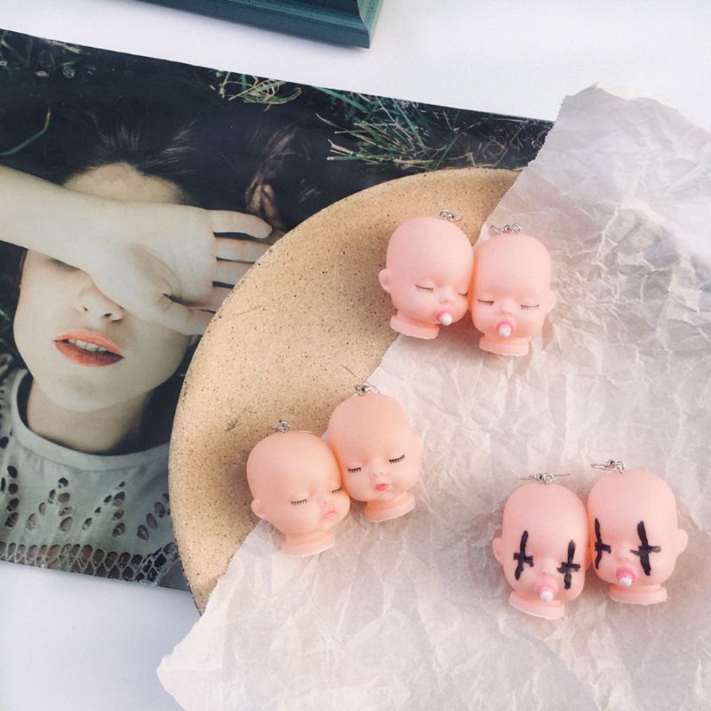 Siy Anting Kait Gantung Desain Boneka Bayi Tidur Lucu Handmade Untuk Wanita