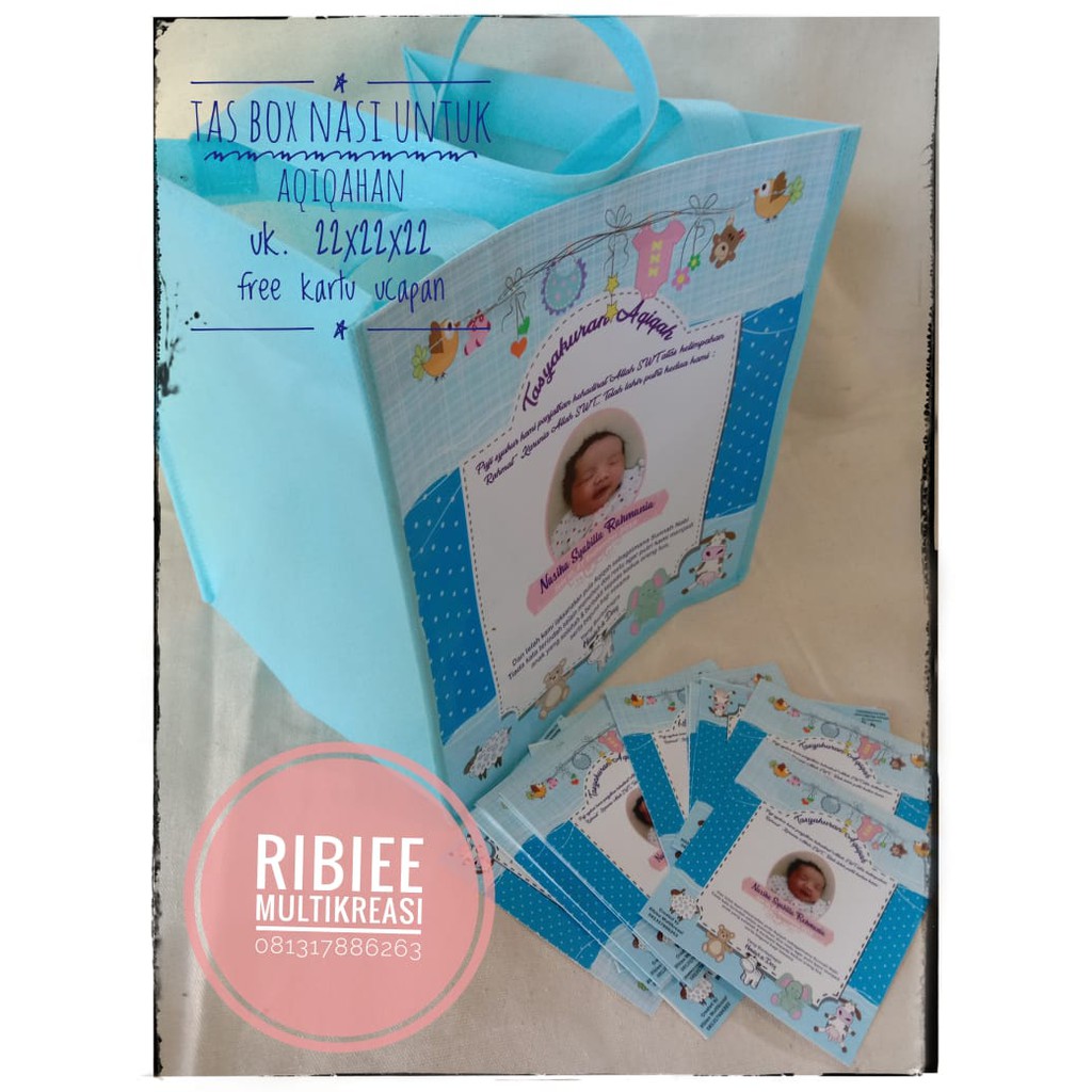 

goodie bag box nasi aqiqah uk. 22x22x22 free kartu ucapan