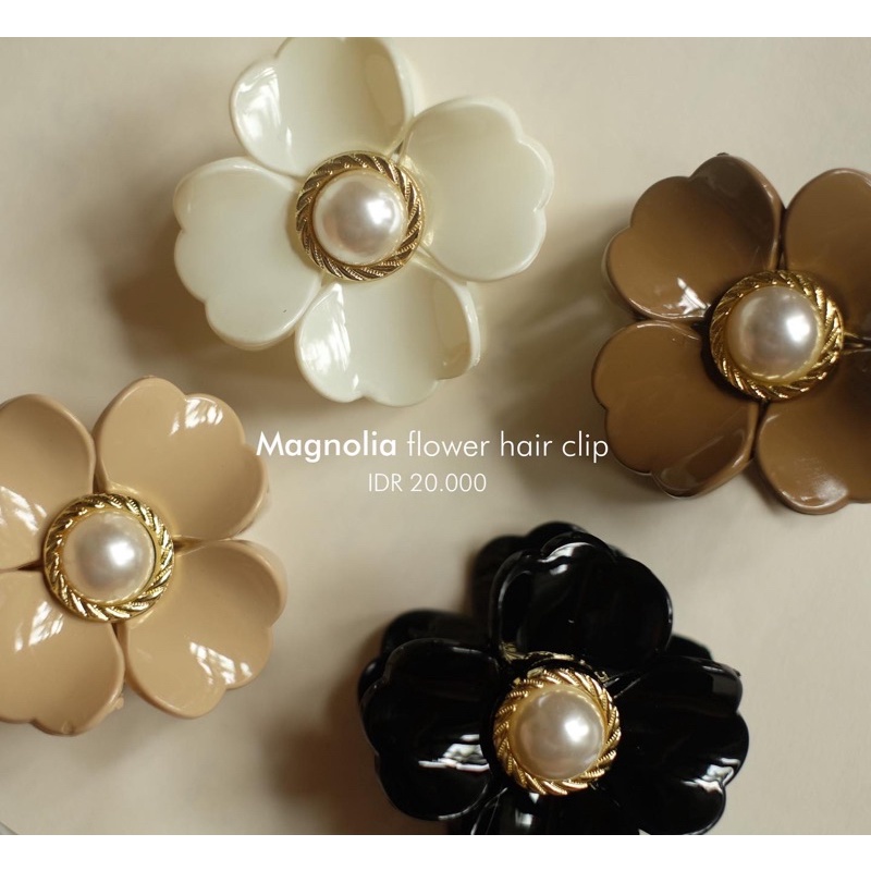 Ark.co - Flower hair clip claw ( Azale , Magnolia , Roselene ) jepit rambut bunga