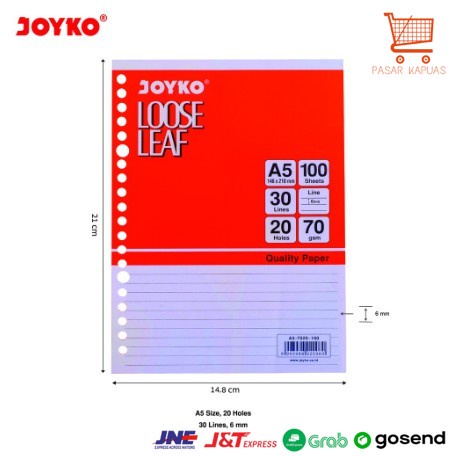 

[ COD ] Loose Leaf Isi Kertas File Binder Joyko A5-100 LEMBAR / ISI KERTAS BINDER NOTE LOOSE LEAF JOYKO