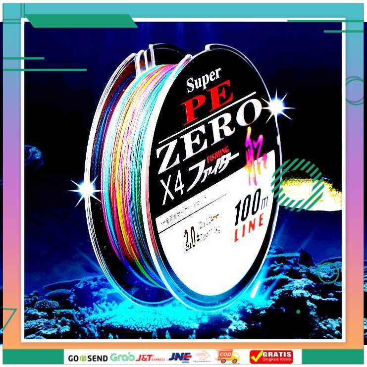 (BISA COD) FTIHSHPZero Senar Benang Tali Pancing Super PE 4 Braid Line 100 Meter - X4