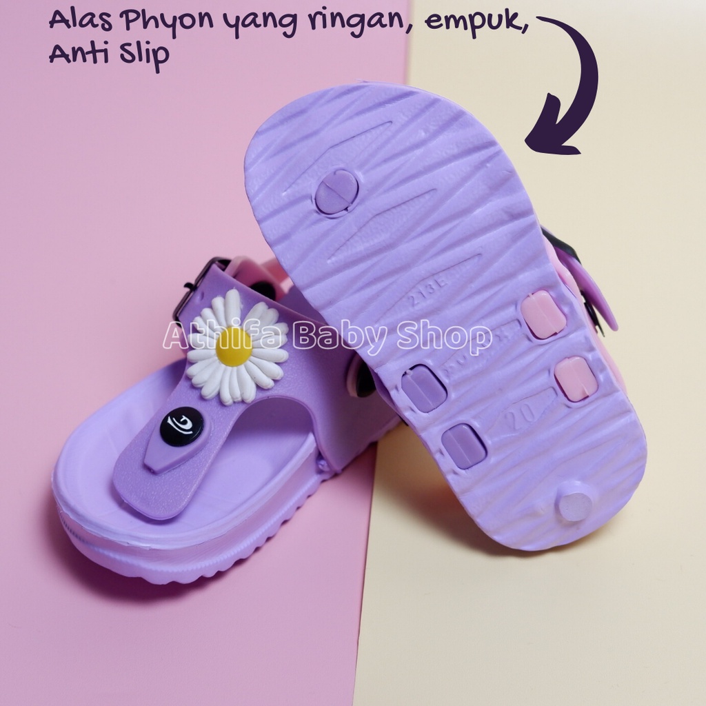 Sepatu Sandal Anak Perempuan Bayi Balita Usia 6 7 8 9 10 11 Bulan 1 2 3 Tahun Size 19 20 21 22 23 24 Sendal Gunung Karet Cewek Spatu Sandal Prewalker Karet Phylon Ringan -Dulux 213e-