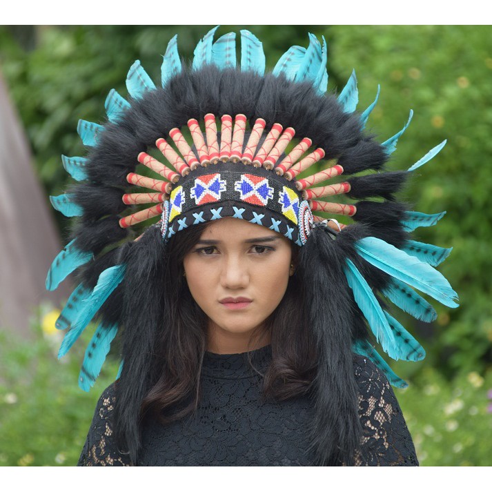 TOPI INDIAN - INDIAN HEADDRESS SMALL ANGSA MONTE BIRU TOSCA TUTUL