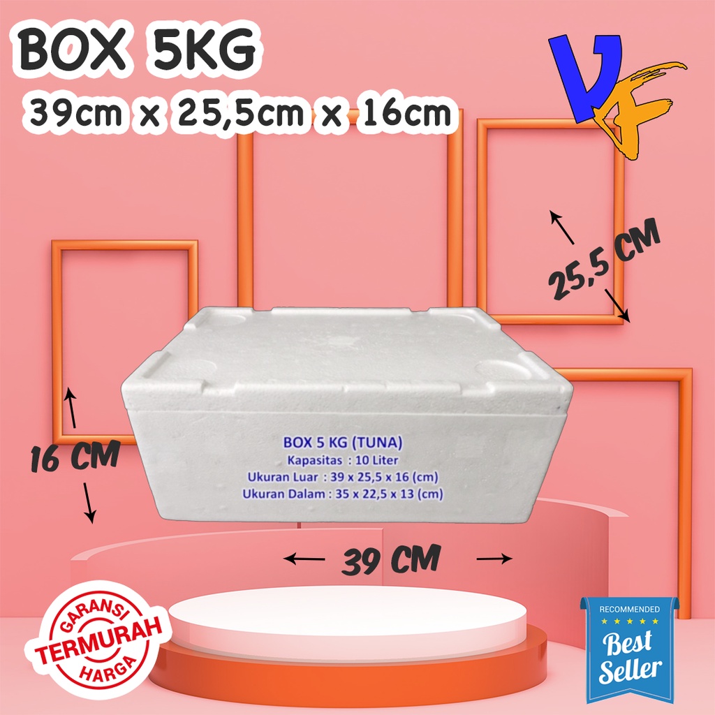 

Box Styrofoam 5KG 39 x 25,5 x 16cm Box Sterofoam Box Stereofoam Kecil Box Frozen Food