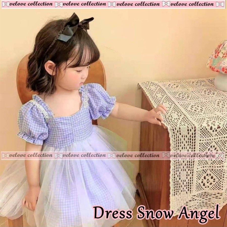 Baju Dress Anak Perempuan Lilac Umur 4-6 Tahun Lengan Pendek Terbaru 2022 Dres Anak Cewek Lucu Bahan