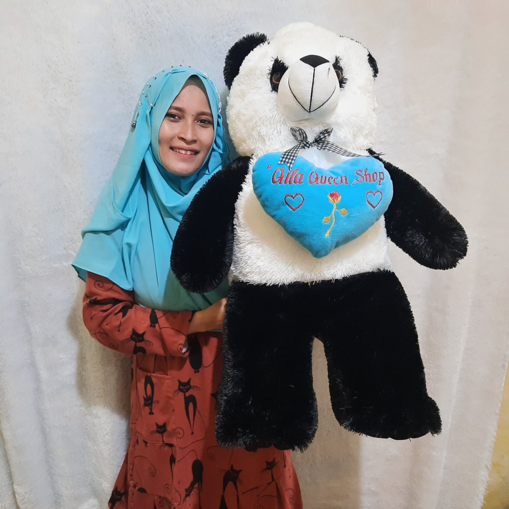 Boneka Panda jumbo HITAM PUTIH bisa ukir nama dan  photo