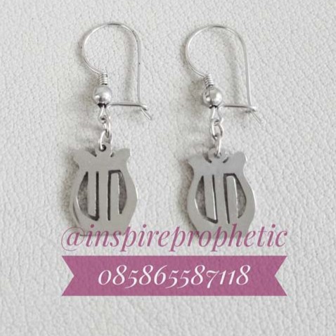 Prophetic77 Anting Kecapi Daud Aksesoris Souvenir Gift Hadiah Kado Gift Profetik Rohani Kristen