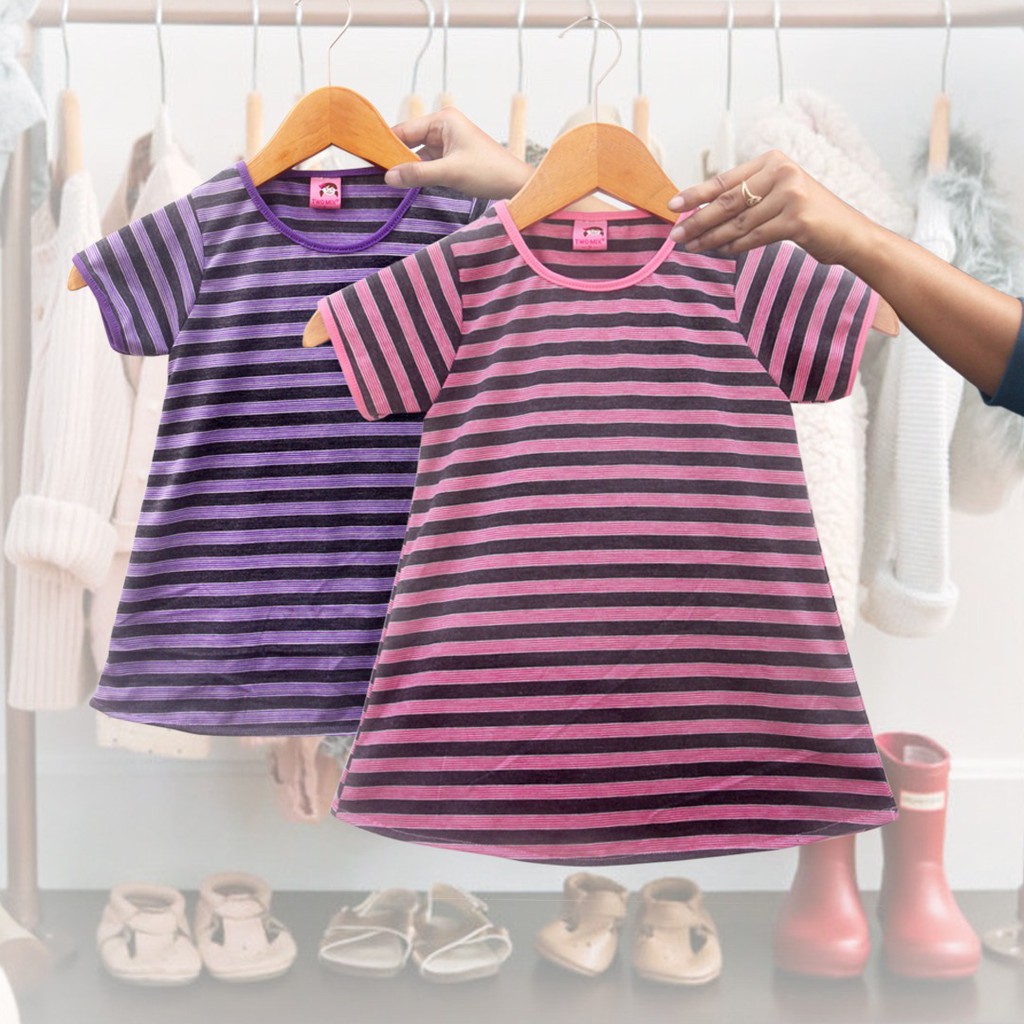 Dress Anak Bahan Kaos Spandex Motif Salur Home Dress Dress Anak Bahan Kaos Spandex Motif Salur Home Dress