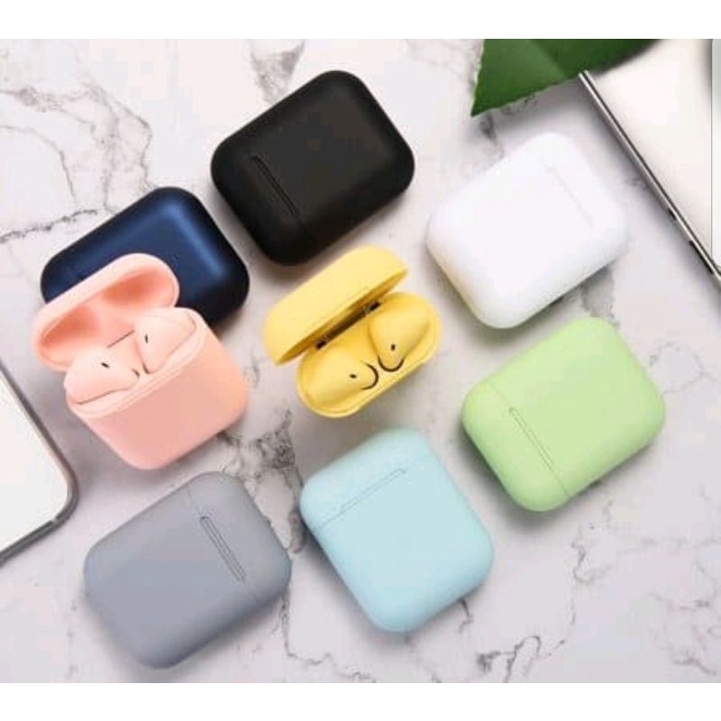 I12 MACARON HEADSET EARPHONE BLUETOOTH WIRELES ORIGINAL INPODS
