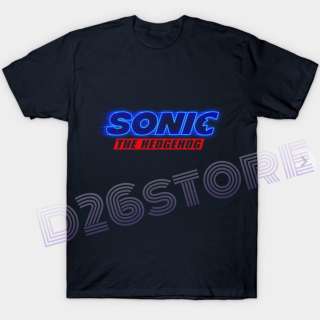 Kaos Sonic The Hedgehog Movie Tee Film Sonic The Movie
