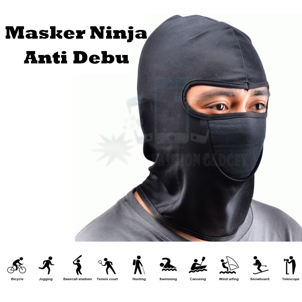 Masker Topeng Ninja Full Face Pelindung Kepala dan Wajah Masker Motor Anti Debu Polusi Bahan Nyaman