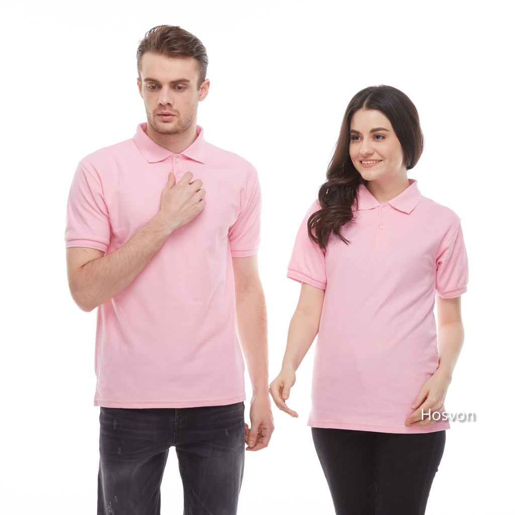 PINK BABY Hosvon Kaos Kerah Wangki COTTON 100% Size S-XXL ( PRIA &amp; WANITA )