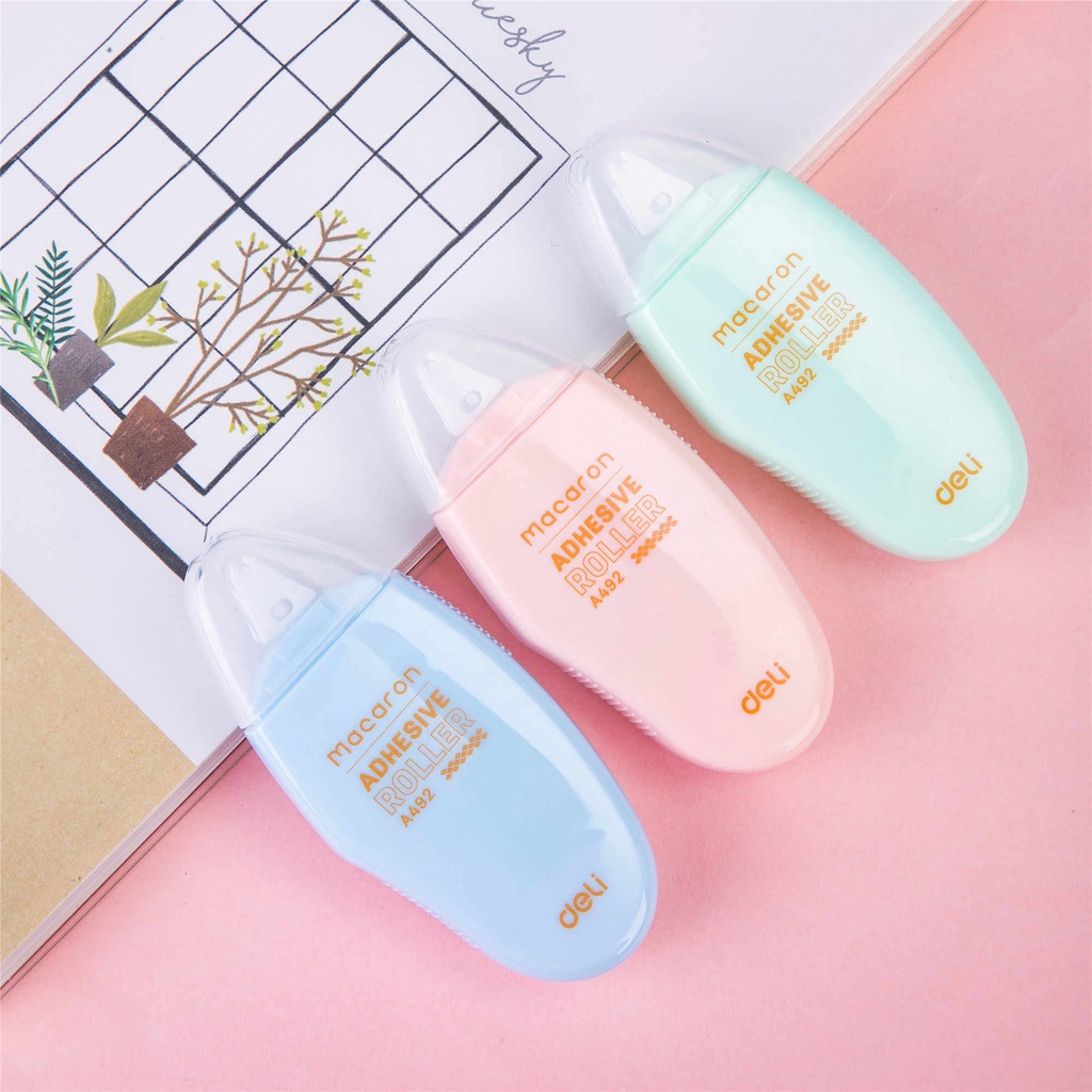 

Deli Adhesive Roller Tape Glue / Lem Kertas Macaroon Journal Bujo Kuat