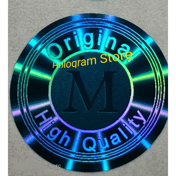 

Stiker hologram original M biru