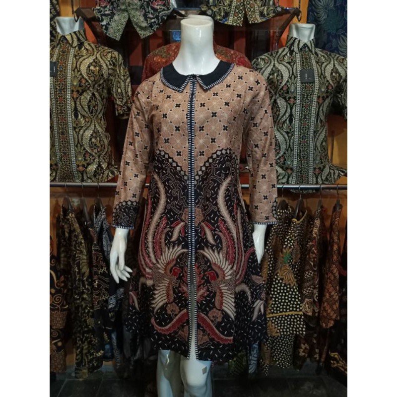 ATASAN BAJU TUNIK BATIK KANTOR MODERN TRADITIONAL BUTIK BATIK AL-ZAHRA