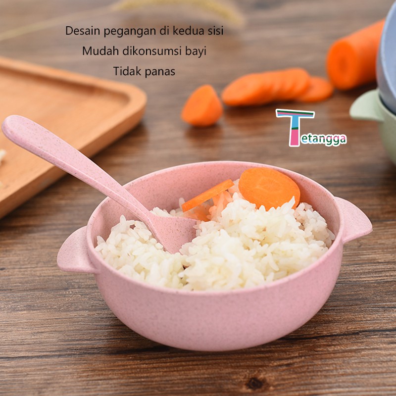 Set Mangkuk  Wheat Straw Mangkuk / Bowl + Spoon Tempat Makan Anak VS-13