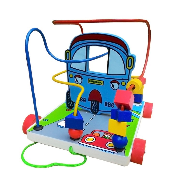 MAINAN EDUKATIF / EDUKASI ANAK - ALUR KAWAT BAJAJ BALOK KAYU WIRE GAME BY AGEN MAINAN - AM 0626