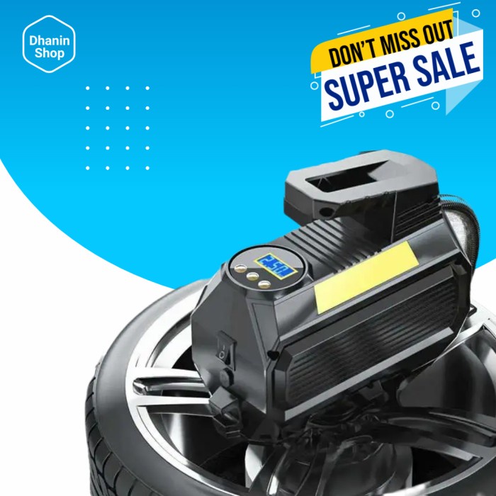 Pompa Kompa Kompresor Compresor Angin Mini Tire Inflator Alat Pompa Ban Motor Sepeda Mobil Kasur Ang