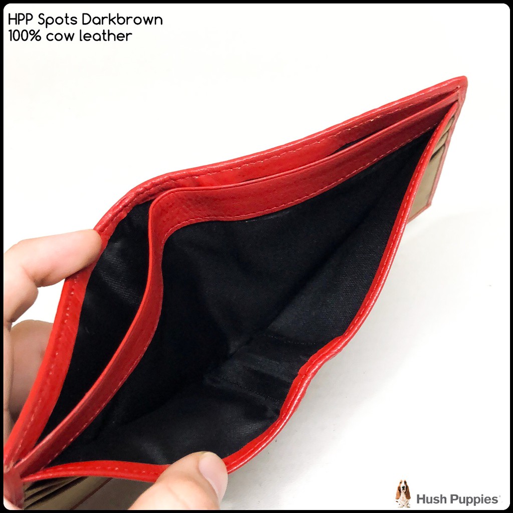 dompet kulit hushpuppies spots darkbrown premium bahan kulit sapi asli