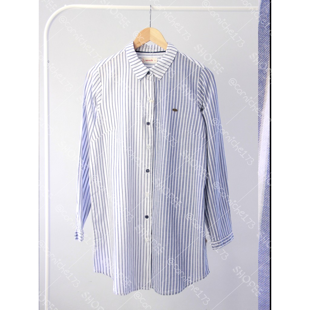 Corniche Delly Shirt Putih Biru - TI231400