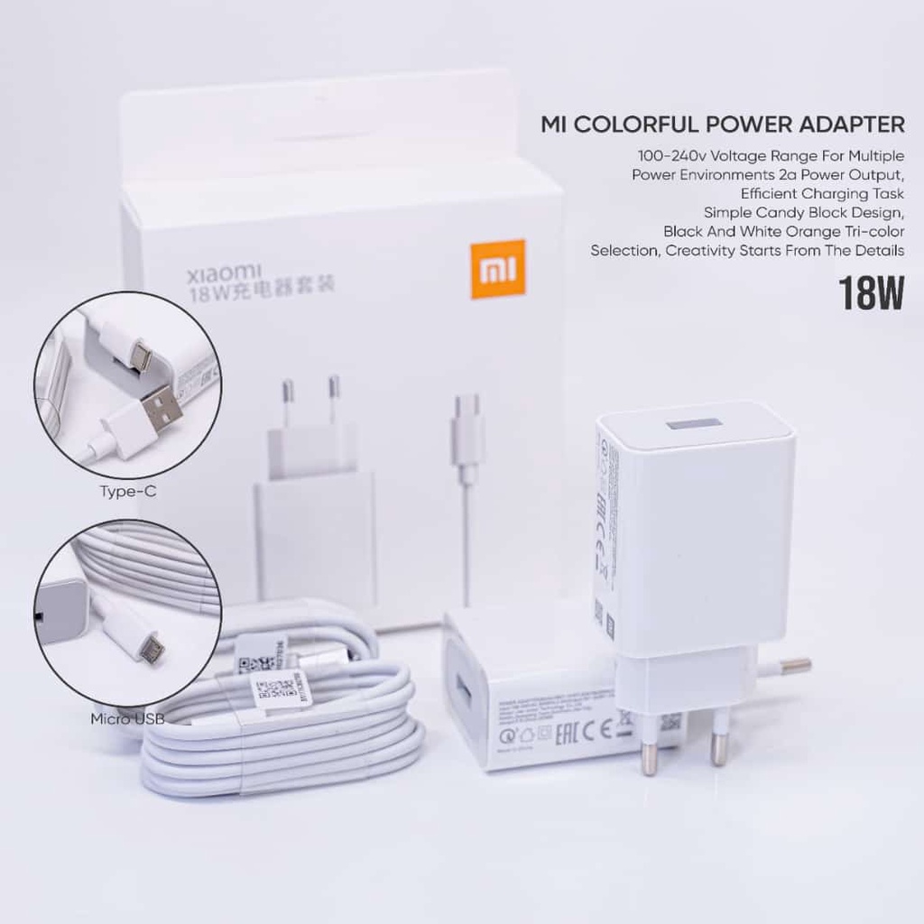 Charger Travel Charger Casan Xiaomi MDY-10 18W EF Original 100% Xiaomi Redmi Note 7 8 9 Pro Fast Charging