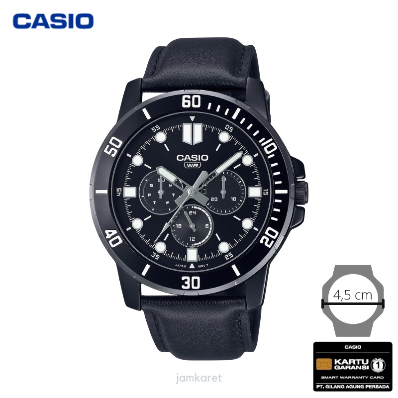 JAM TANGAN PRIA CASIO MTP-VD300BL-1E ORIGINAL - MTPVD300GL HITAM