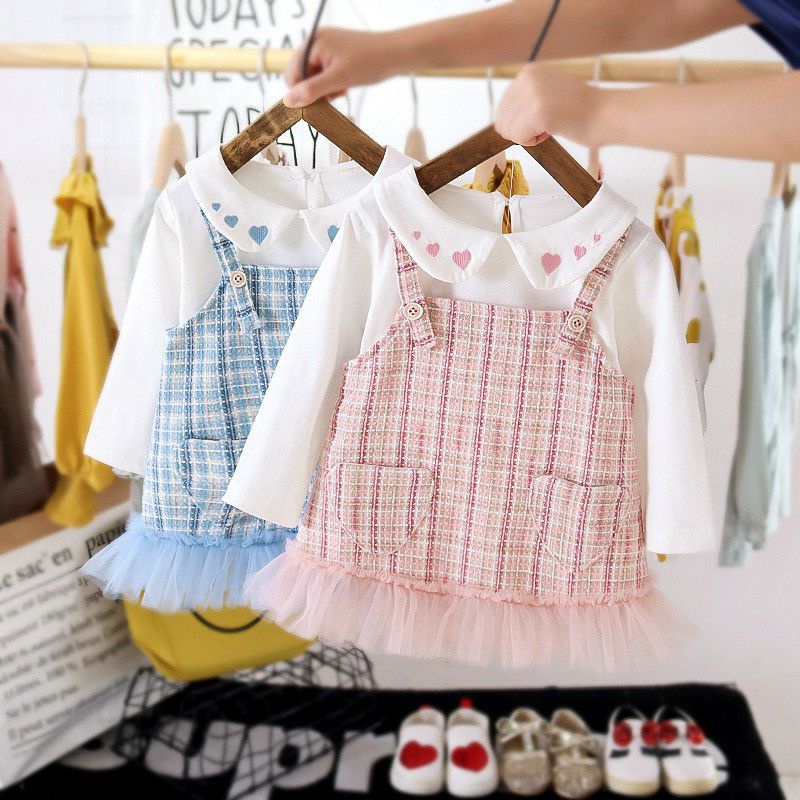Set Overall Anak Perempuan IMPORT + Inner Kaos Lengan Panjang